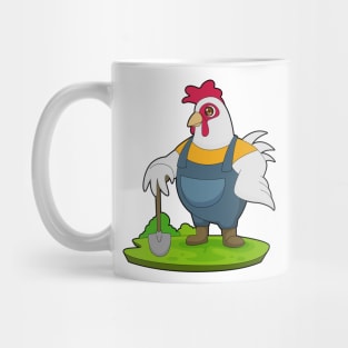 Rooster Farmer Shovel Mug